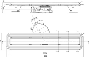 Душевой трап (лоток) BETTOSERB Frameless Line 650 Drain, матовый хром