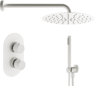 Душевой комплект Plumberia Selection Ixo KITXOT18BO, С ВНУТРЕННЕЙ ЧАСТЬЮ, белый матовый