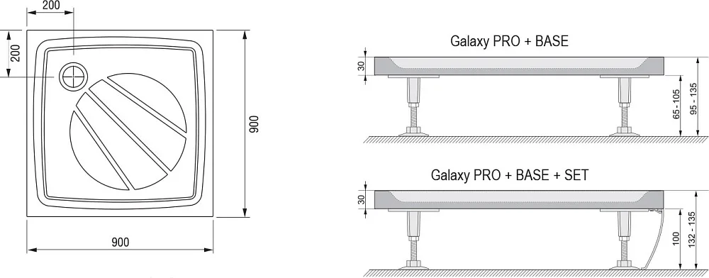 Поддон для душа Ravak Galaxy Pro Perseus Pro-90 Sancos — официальный сайт