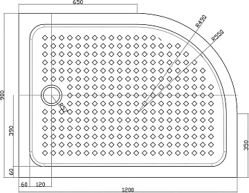 Поддон для душа Cezares Tray TRAY-A-RH-120/90-550-15-W-R R120х90 R, с сифоном