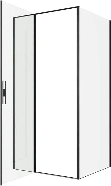Душевой уголок Allen Brau Priority 100x90, профиль черный браш, стекло прозрачное