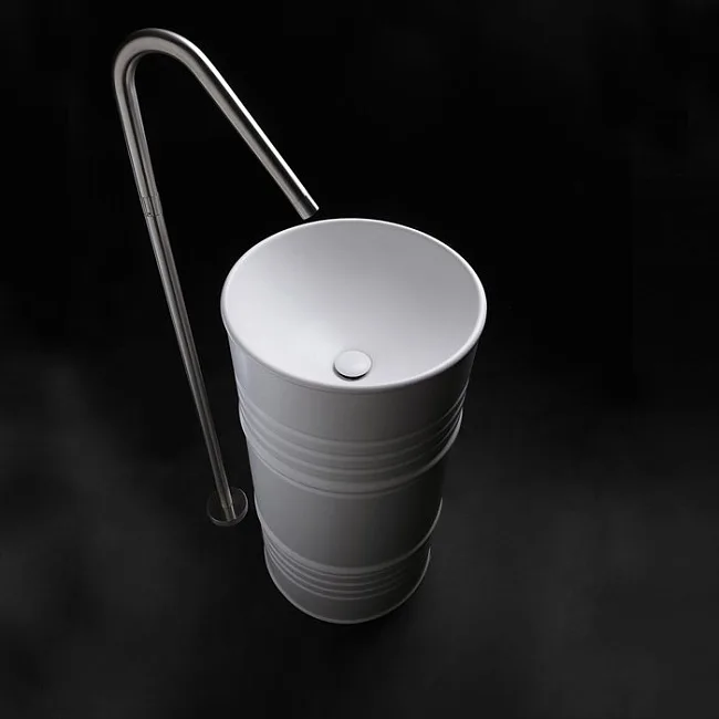 Раковина Kerasan Artwork Barrel 474301 45 см, белая Sancos — Оригинал