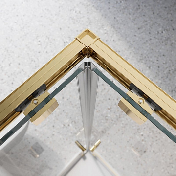 Душевой уголок BelBagno Luce A-2-90-C-ORO 90x90, профиль золото, стекло прозрачное