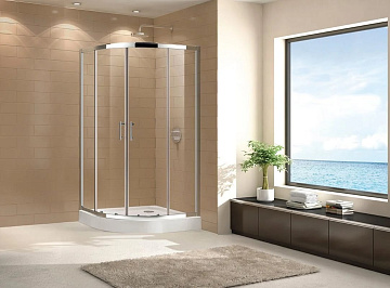 Душевой уголок Cezares Eco O-R-2 90x90, профиль хром, стекло прозрачное