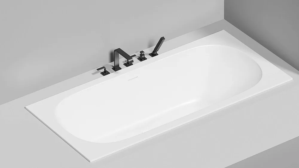 Ванна из искусственного камня Salini Ornella Axis Kit S-Sense 190x90 см, встраиваемая, белая, на нож Sancos — официальный сайт