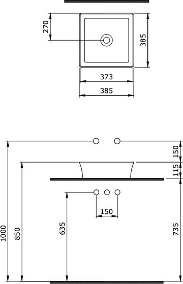 Накладная раковина Berges Ego SL 39x39 матовый жасмин