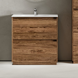Тумба с раковиной Sancos Libra Floor 80 дуб чарльстон, белая раковина CN7005