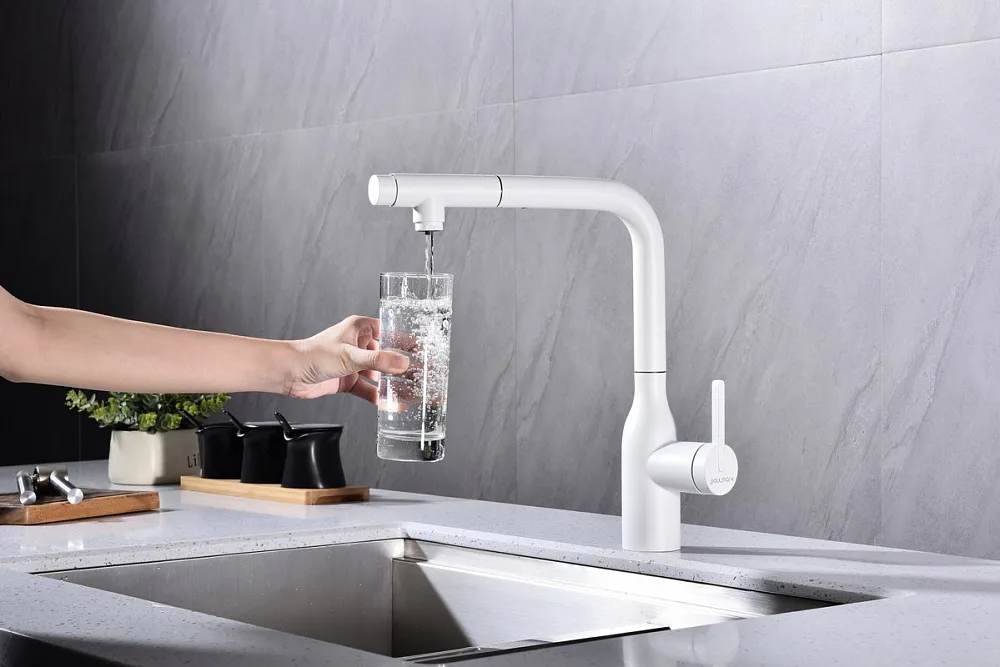 Смеситель для кухни Paulmark Viper Vi213105-WH матовый белый Sancos — официальный сайт