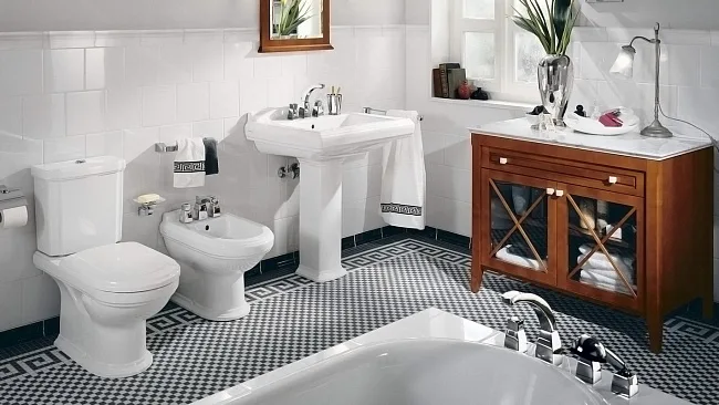 Унитаз-компакт напольный Villeroy & Boch Hommage 666210R1 772111R1 с микролифтом, альпийский белый,  Sancos — Оригинал