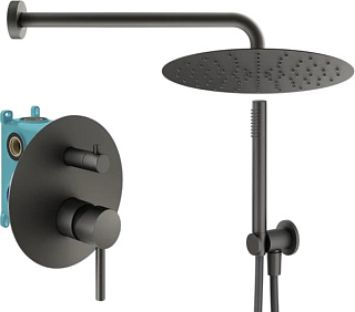 Душевой комплект Plumberia Selection Ixo KITXO18GR, С ВНУТРЕННЕЙ ЧАСТЬЮ, графит матовый
