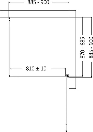 Душевой уголок AQUAme AQM5215-RH-9 90х90, профиль черный матовый