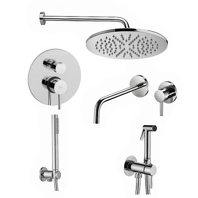 Комплект для ванной Paffoni Light KITZLIG018CR006 С ВНУТРЕННЕЙ ЧАСТЬЮ, хром Sancos — Оригинал