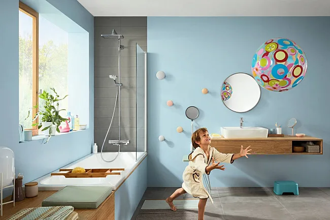 Душевая стойка Hansgrohe Croma 27687000, для ванны с душем, с термостатом Sancos — Оригинал