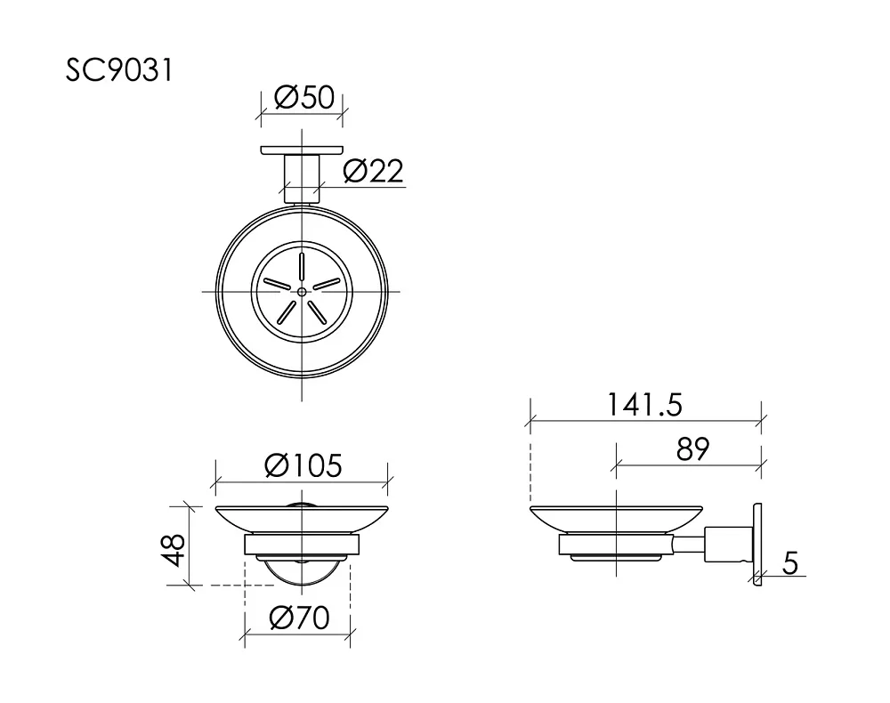 Мыльница Sancos Base SC9031CH хром Sancos — официальный сайт