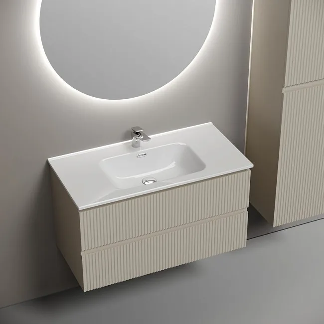 Тумба под раковину Sancos подвесная Snob R 90 Beige Soft SNR90CE Sancos — Оригинал