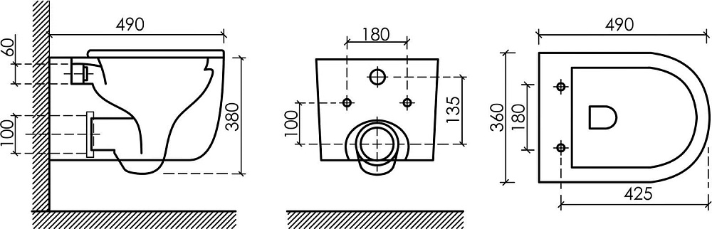 Унитаз подвесной Ceramicanova Ulma Rimless CN4006