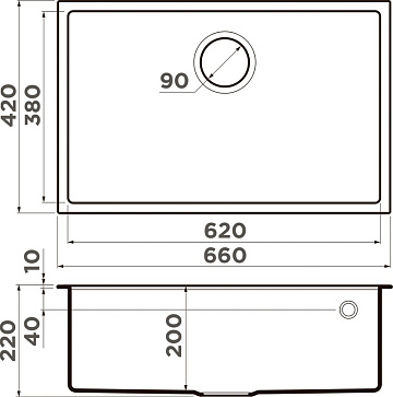 Мойка кухонная Omoikiri Tedori 66-U-ES espresso