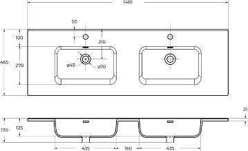 Мебельная раковина BelBagno BB1400-2-ETL