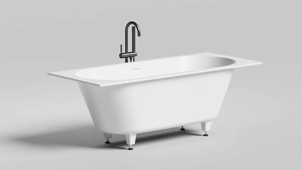Ванна из искусственного камня Salini Ornella Axis Kit S-Sense 170x70 см, встраиваемая, матовая белая Sancos — официальный сайт