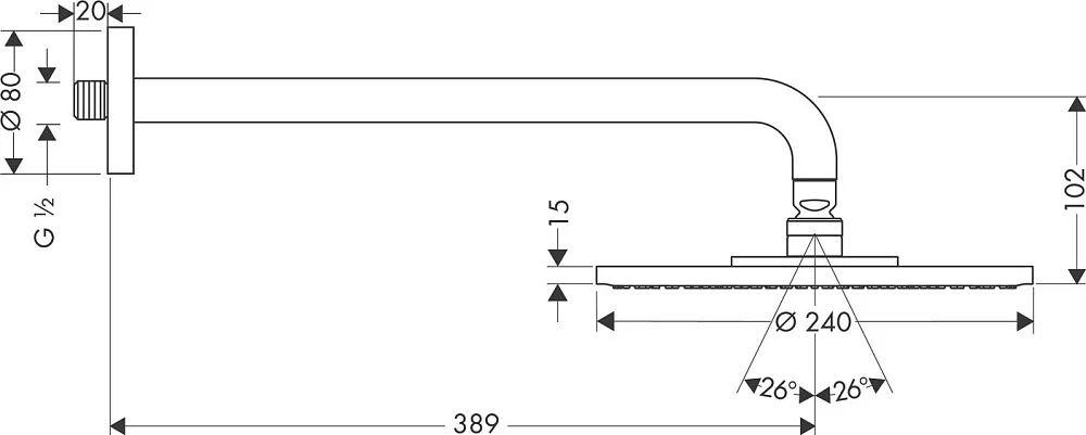Верхний душ Hansgrohe Raindance air Raindance AIR 27474000 Sancos — официальный сайт