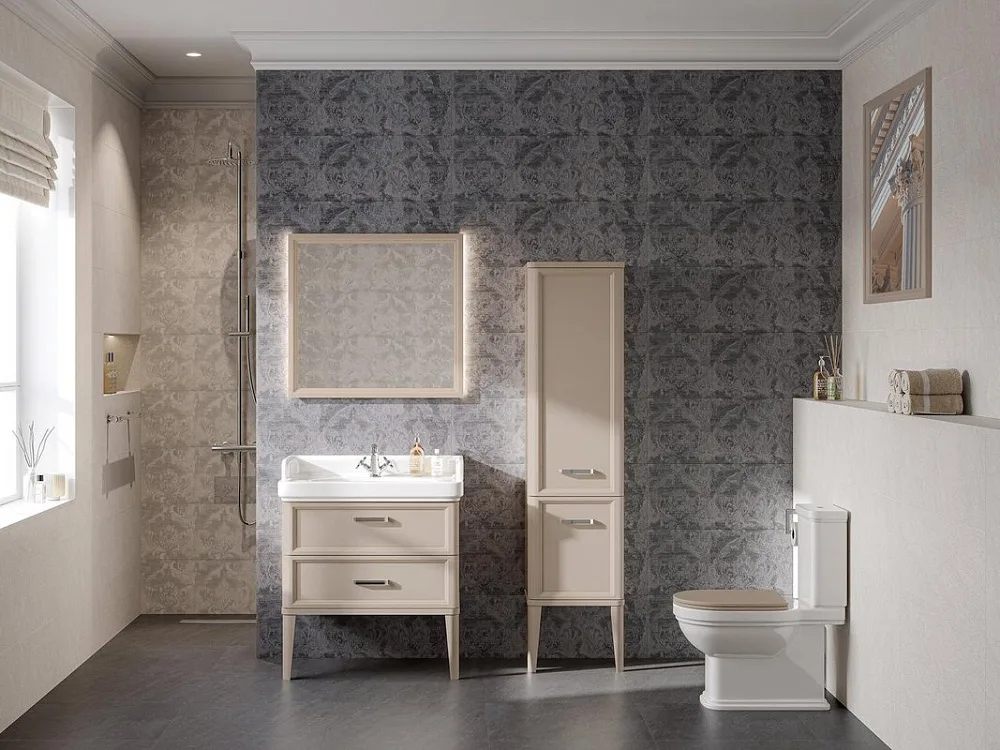 Шкаф-пенал для ванной KERAMA MARAZZI Pompei 150 камео бежевый глянцевый Sancos — официальный сайт