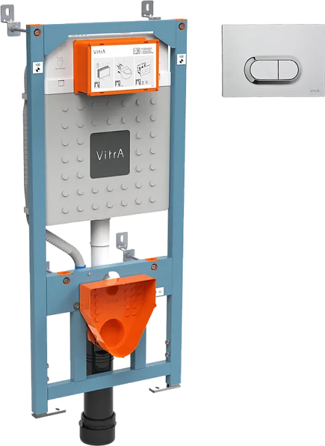 Система инсталляции для унитазов VitrA V12 762-5800-01, с кнопкой смыва 740-0940 сталь Sancos — Оригинал