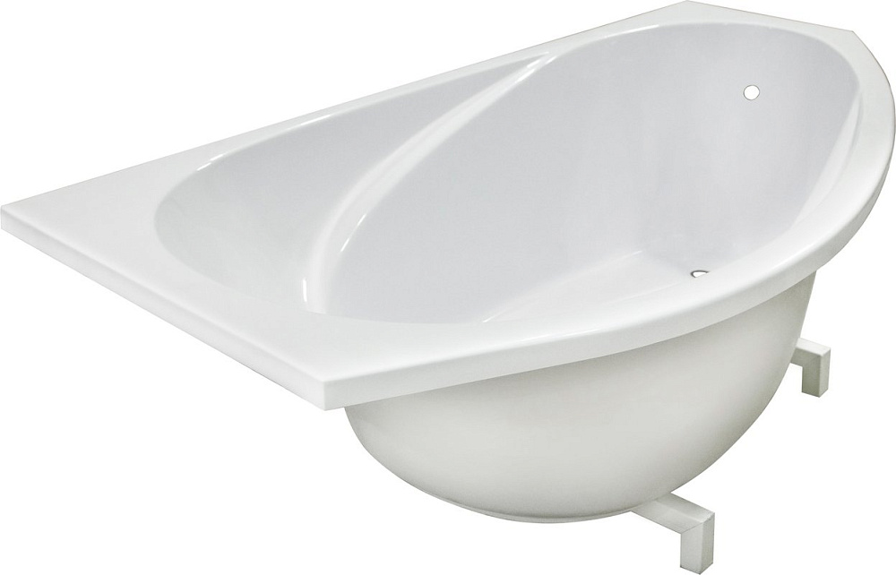 Ванна из искусственного камня Marmo Bagno Турин L 170x95 см, угловая, левая, пристенная, белая, асим