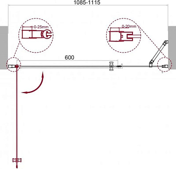 Душевая дверь в нишу BelBagno Etna B-11-40+70-C-Cr