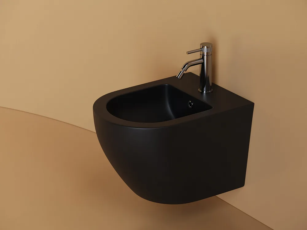 Биде подвесное Ceramicanova Uno CN11002MB черный матовый Sancos — официальный сайт