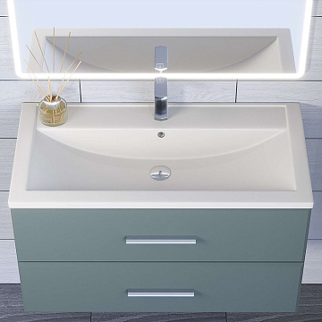 Мебельная раковина Uperwood Foster Quartz 291030040 90 см, матовая белая, жасмин