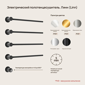 Полотенцесушитель электрический Sancos Linea, брашированное золото, SC14001BG