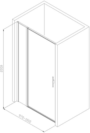 Душевая дверь в нишу Allen Brau Priority 3.31030.BBA 100 см, профиль черный браш, стекло прозрачное 