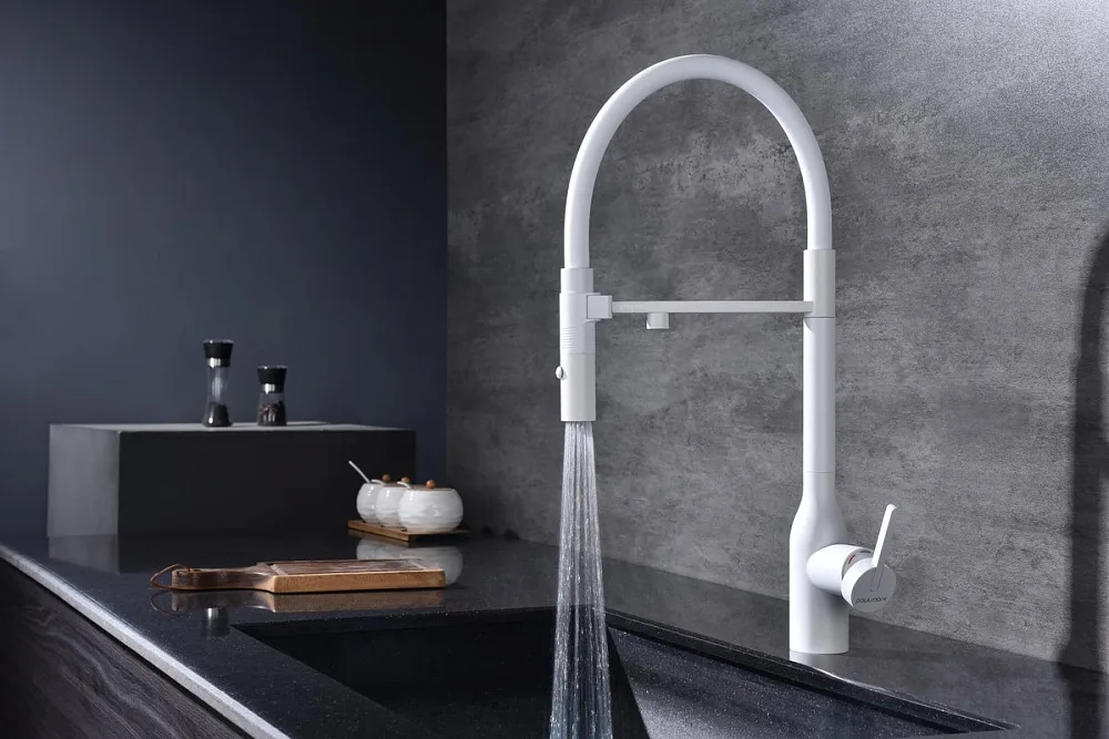 Смеситель для кухни Paulmark Magneto One Ma213188-WH белый Sancos — официальный сайт