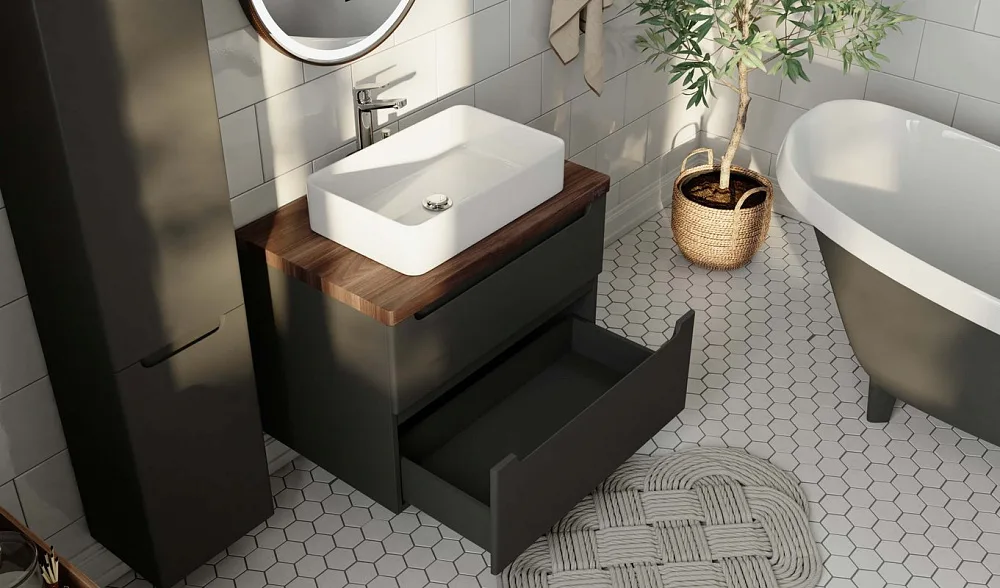 Тумба под раковину без столешницы Jorno Wood 80, серая Sancos — официальный сайт