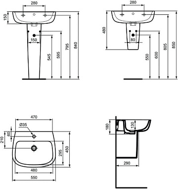 Раковина Ideal Standard Esedra T279901 55 см