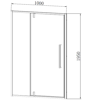 Душевая дверь в нишу Vincea Slim-N VDP-4SN100CLGM 100x195, профиль вороненая сталь