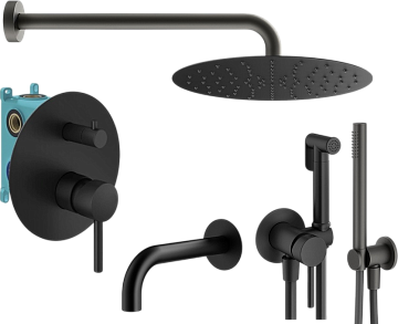 Комплект для ванной Plumberia Selection Ixo KITZXO19NO60 С ВНУТРЕННЕЙ ЧАСТЬЮ, черный матовый