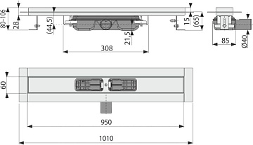 Душевой трап (лоток) AlcaPlast APZ106 -950, 95 см