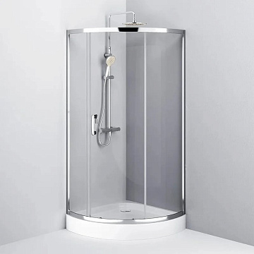 Душевой уголок AM.PM Like W83UG-315-090MT 90x90 профиль хром, стекло прозрачное
