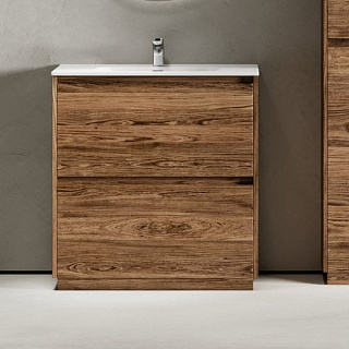Тумба с раковиной Sancos Libra Floor 80 дуб чарльстон, белая раковина CN7005