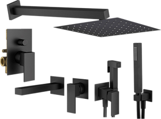 Комплект для ванной Plumberia Selection Tag KITZTG15NO220 С ВНУТРЕННЕЙ ЧАСТЬЮ, черный матовый