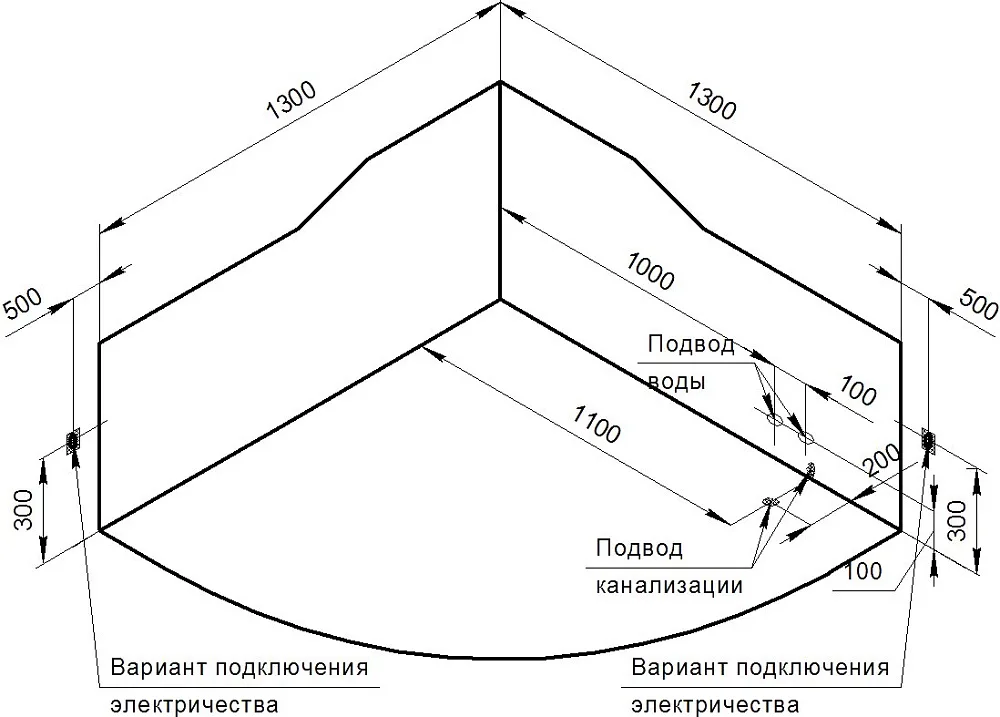 Акриловая ванна Radomir Сорренто 3 1-01-0-0-1-039 130x130 см, угловая, пристенная, белая, четверть к Sancos — официальный сайт