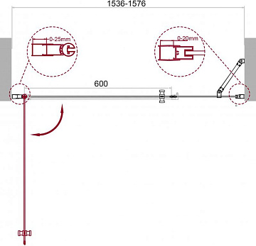 Душевая дверь в нишу BelBagno Etna B-11-90+70-C-Cr
