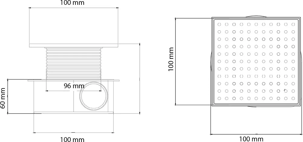 Душевой трап Boheme Smart Design 10x10 см, черный Sancos — официальный сайт