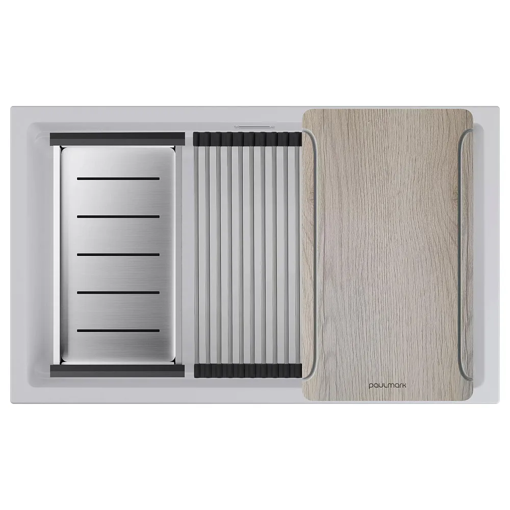 Мойка кухонная Paulmark Lumi-Multi Sink 74 Uni LU-MULTI 74-WH белый матовый  Sancos — официальный сайт