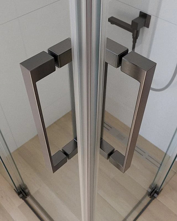 Душевой уголок Cezares Slider A 2 90/100 C GM профиль оружейная сталь, стекло прозрачное