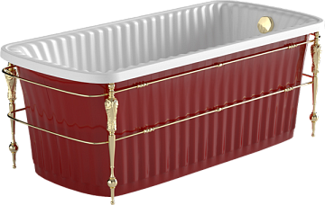 Ванна из искусственного камня Migliore Olivia 24268 175x80 см, отдельностоящая, глянцевая красная, н