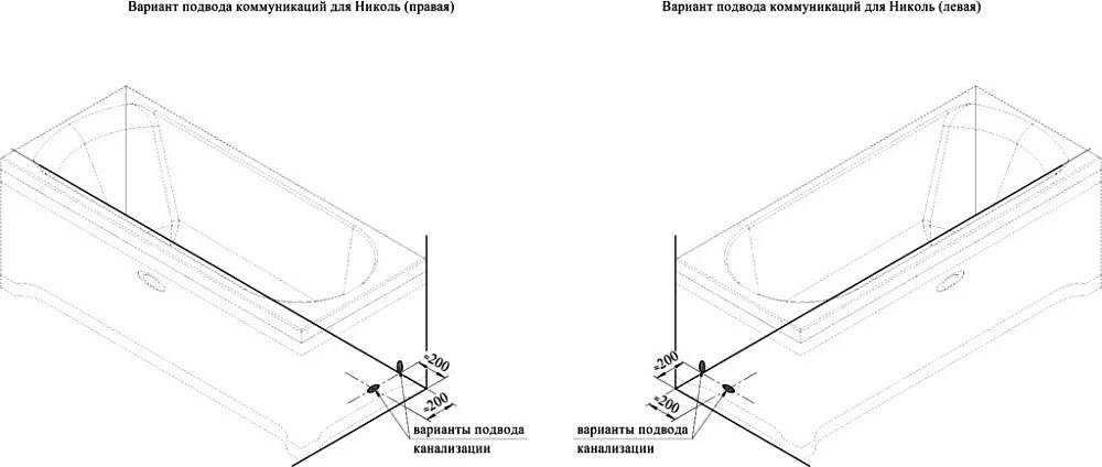 Акриловая ванна Radomir Vannesa Николь 2-01-0-0-1-210 180x80 см, пристенная, белая, с каркасом Sancos — официальный сайт