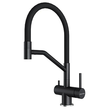 Смеситель для кухни Paulmark Rubert Ru213175-BLM, с гибким изливом, матовый черный