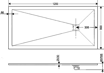Поддон для душа RGW Stone Tray ST-0129Tr 90х120, терракот